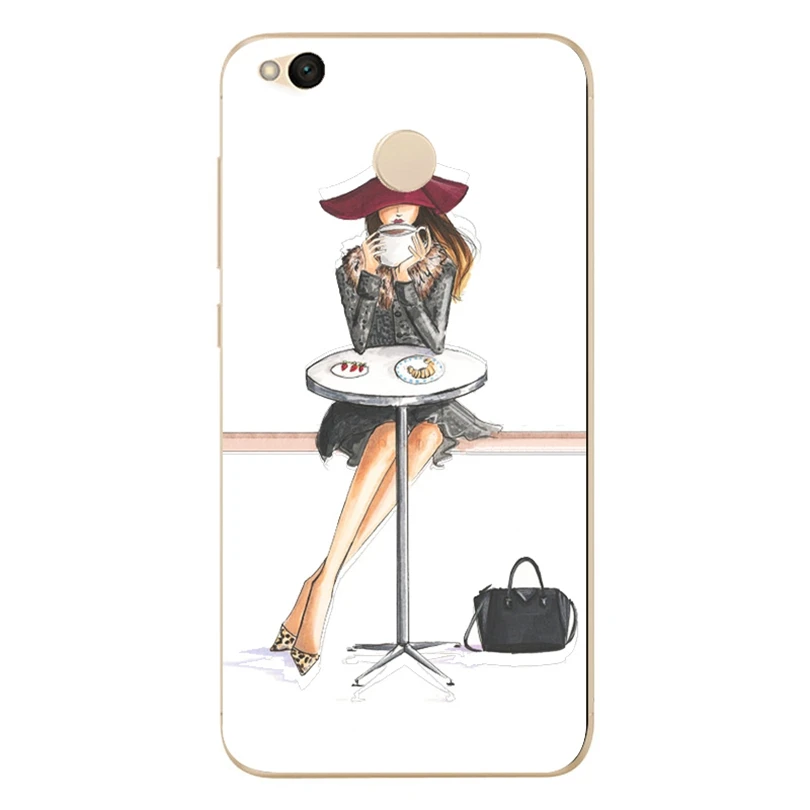 For Xiaomi Redmi 4X Note 3 4 4A Case Covers TPU Back Bags Plastic cute girl Mi A1 Pro Cover X002 | Мобильные телефоны и