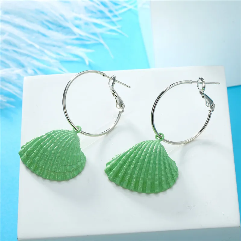 1 пара корейских милых карамельных цветов серьги-кольца из натуральной раковины