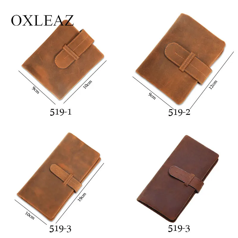 OXLEAZ винтажные Короткие повседневные кожаные маленькие кошельки Crazy Horse кошелек