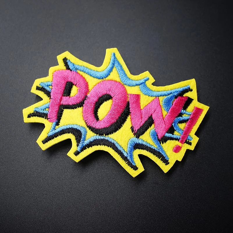 POW (Размер: 5 5х8 см) DIY Значки для ткани вышитые аппликации Швейные нашивки наклейки