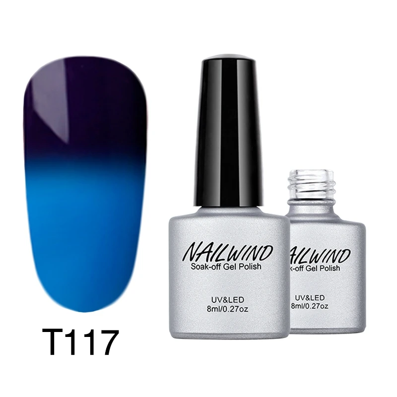 NAILWIND Гель-лак для ногтей, меняющий температуру, 8 мл, замачиваемый Гель-лак для ногтей, Полупостоянный Гель-лак, УФ светодиодный лак для ногтей - Цвет: T117