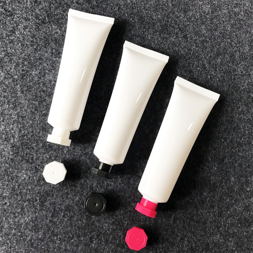 

300pcs/lot 50g 50ml White Empty Plastic Squeeze Bottle Cosmetic Facial Cleanser Hand Cream Soft Tube
