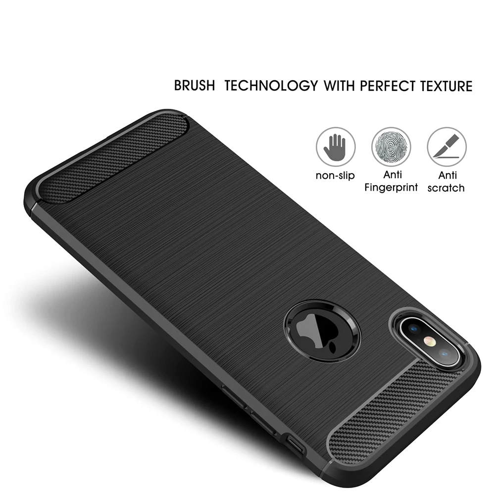 Case For iPhone 6 6s 7 8 Plus 11 Pro Carbon Fiber TPU X XS XR MAX 5 5s SE Silicone Phone Cover Shell Capa |