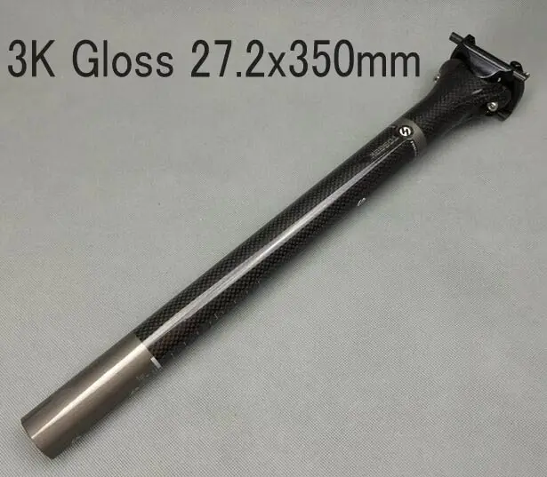 3K Gloss 27.2x350mm Полностью карбоновый Подседельный штырь для горного велосипеда подседельный штырь трубки MTB дорожный велосипед горный велосипед Подседельный штырь 27,2/30,8/31,6*400/400 мм Труба из углеродистого волокна 3 K/UD части велосипеда TOSEEK - Цвет: 3K Gloss 27.2x350mm