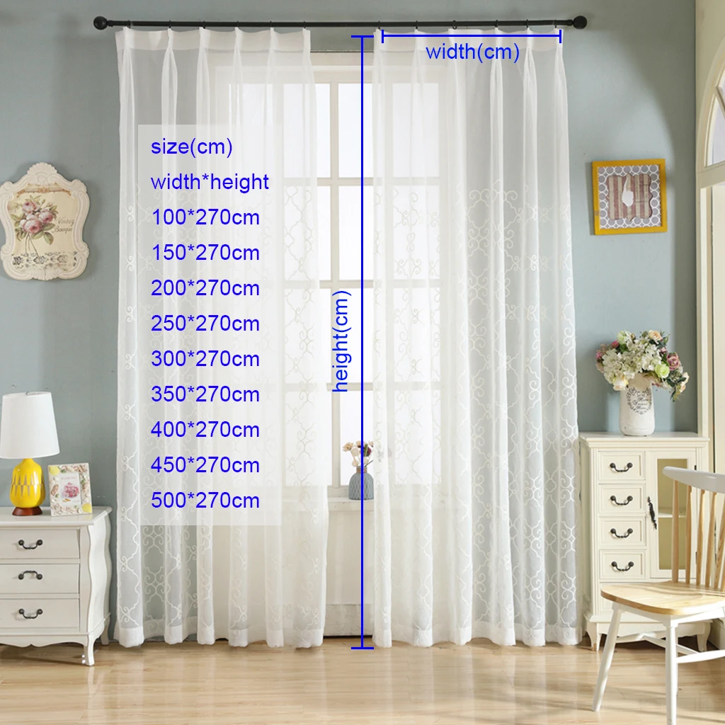 Занавески на окна прозрачные с цветочной вышивкой тюлевые льняные ткани для