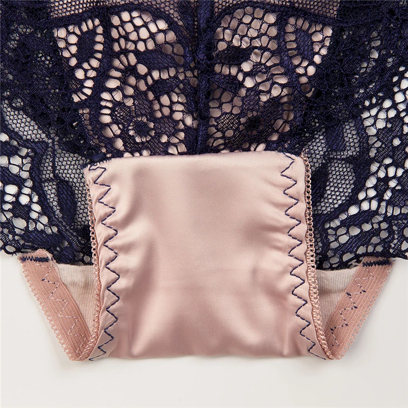 Sexy Underwear Women Lace Panties Elegant Black Bow Pink For Charm Ladies Cotton Crotch Sous Vetement Femme |