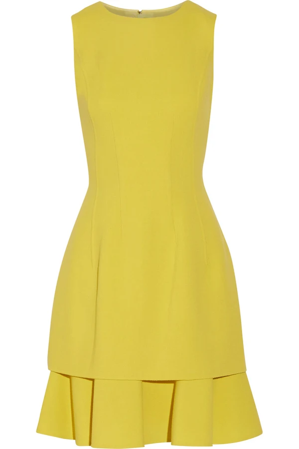 Желтое платье для женщин без рукавов с оборками и низким вырезом на милые