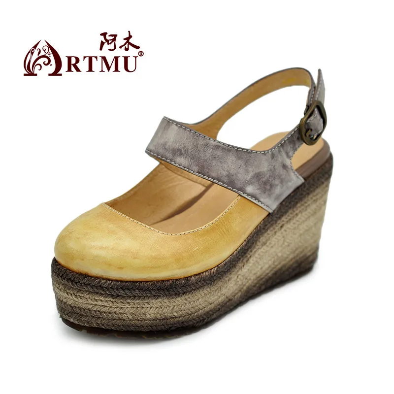 Artmu/Оригинальный новая весенняя Винтаж из натуральной кожи с пряжкой женские