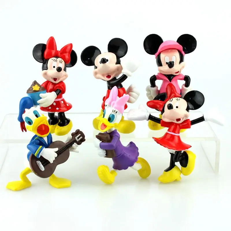 

Disney Toys 6Pcs/Lot Mickey Mouse Cartoon Anime PVC Action Figures Minnie Mouse Figurines Collectible Dolls Kids Toys For Girls