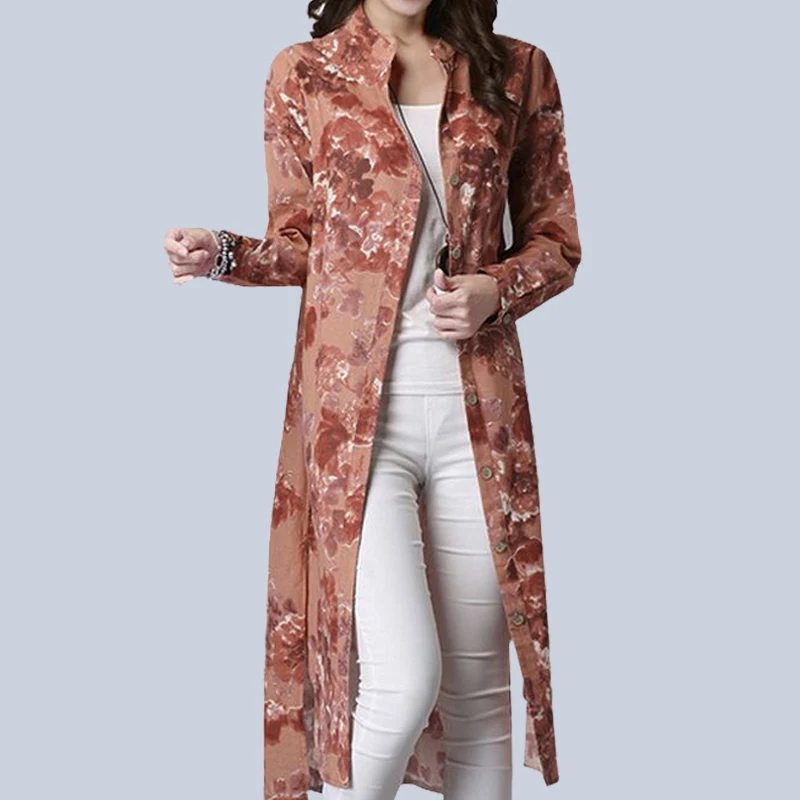 2018 Новый Blusas Винтаж принтом Длинная блузка Для женщин рукавом Camisas Femininas Топы