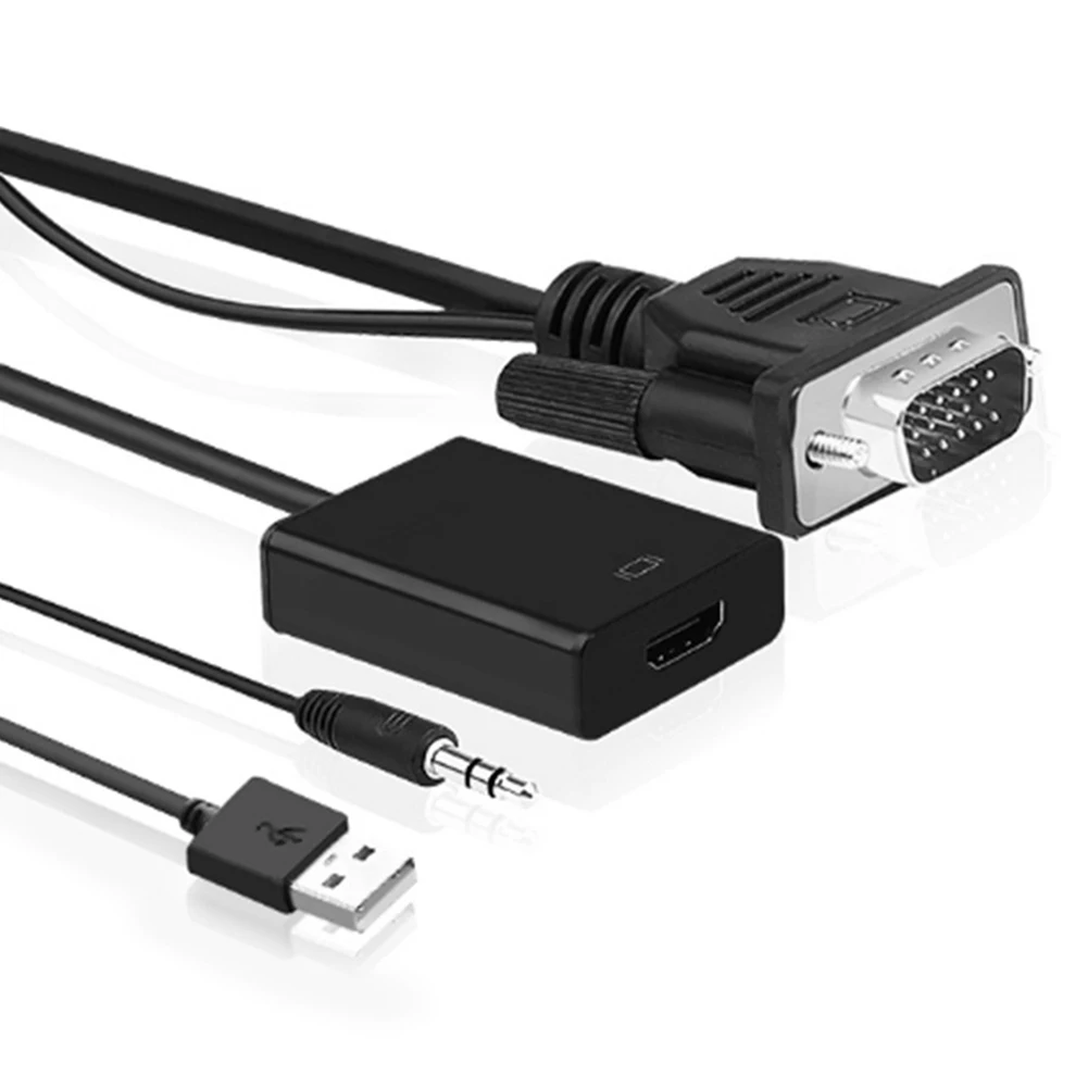 VGA в HDMI конвертер 1080 P HD аудио ТВ видео кабель VGA2HDMI адаптер для ПК монитор #913|Кабели