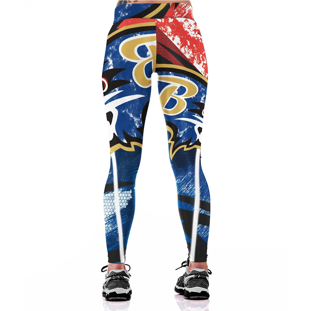 Анти-Samely Высокая талия брюки Модные женские 3d принт птица матч сексуальные