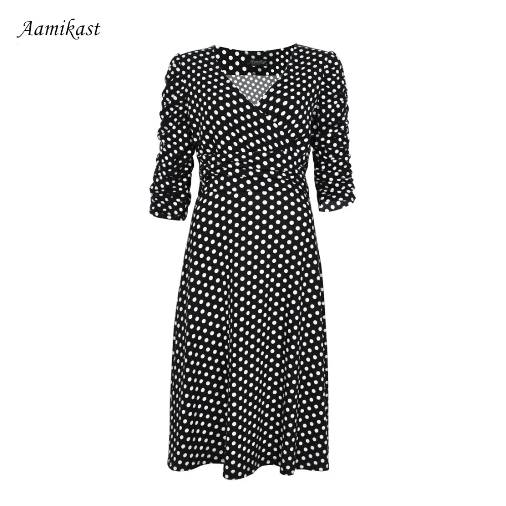 Женское платье в горошек с V образным вырезом и рукавом 2019|sexy women dress|women dressa dress |