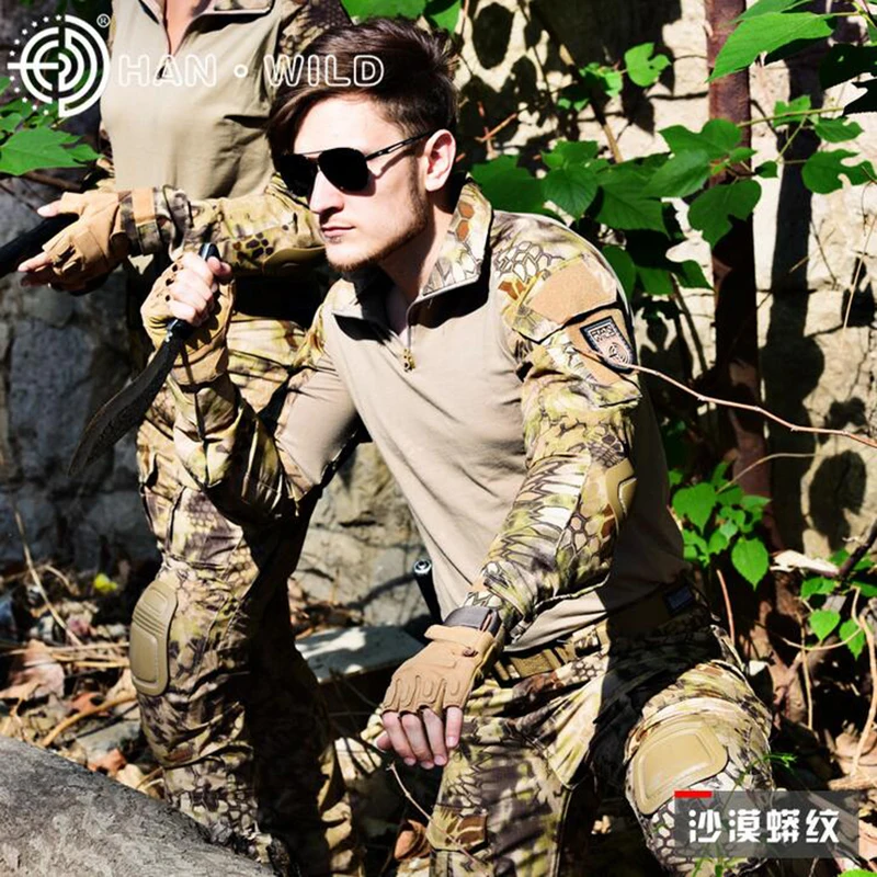 

Tactical Army Uniform With Knee Pads Jacket+Pants Suit Clothing Camouflage Sets Outdoor Hunting Combat Airsoft Uniform