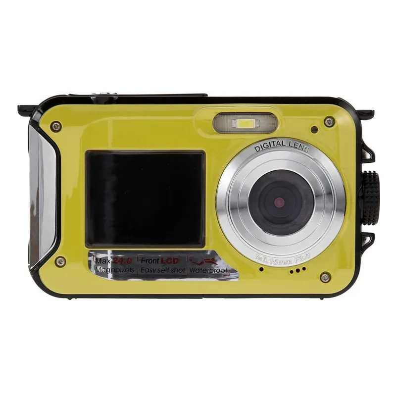 Новая цифровая камера Duble Screen HD 24MP Водонепроницаемая видеокамера 1080P DV 16X Zoom US/EU/AU/UK