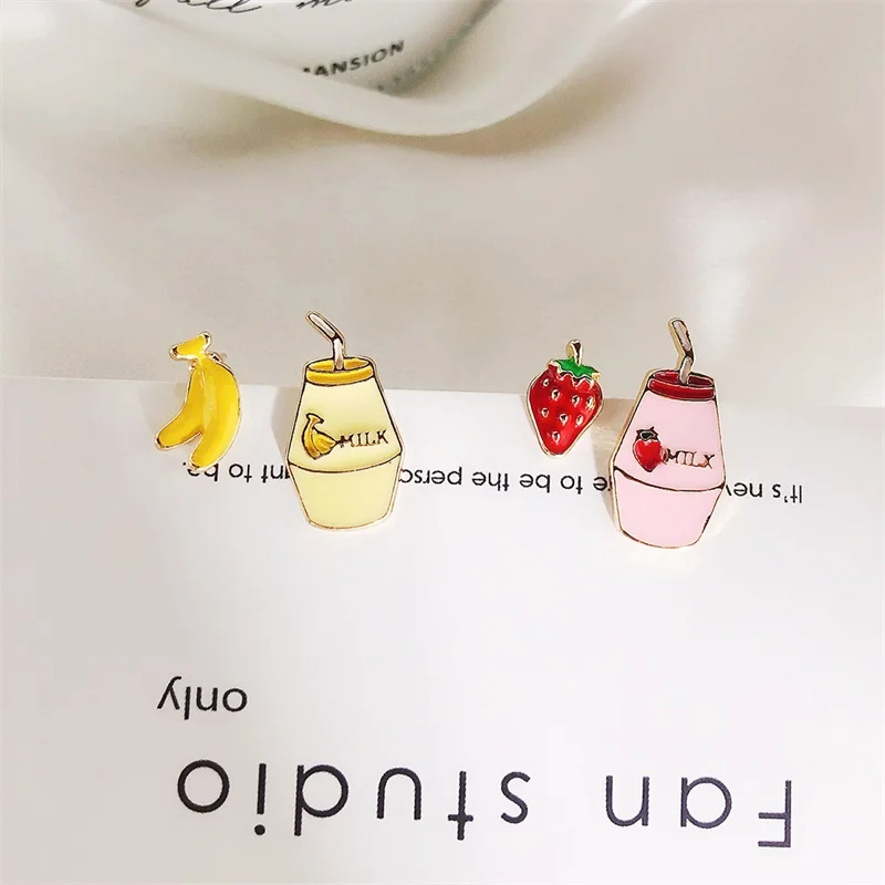 Корейские модные креативные Асимметричные маленькие серьги гвоздики с