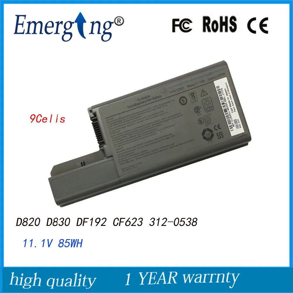 

9Cell New Laptop Battery for Dell Latitude D820 D830 DF192 CF623 312-0538 CF623 DF192 XD736 DF249