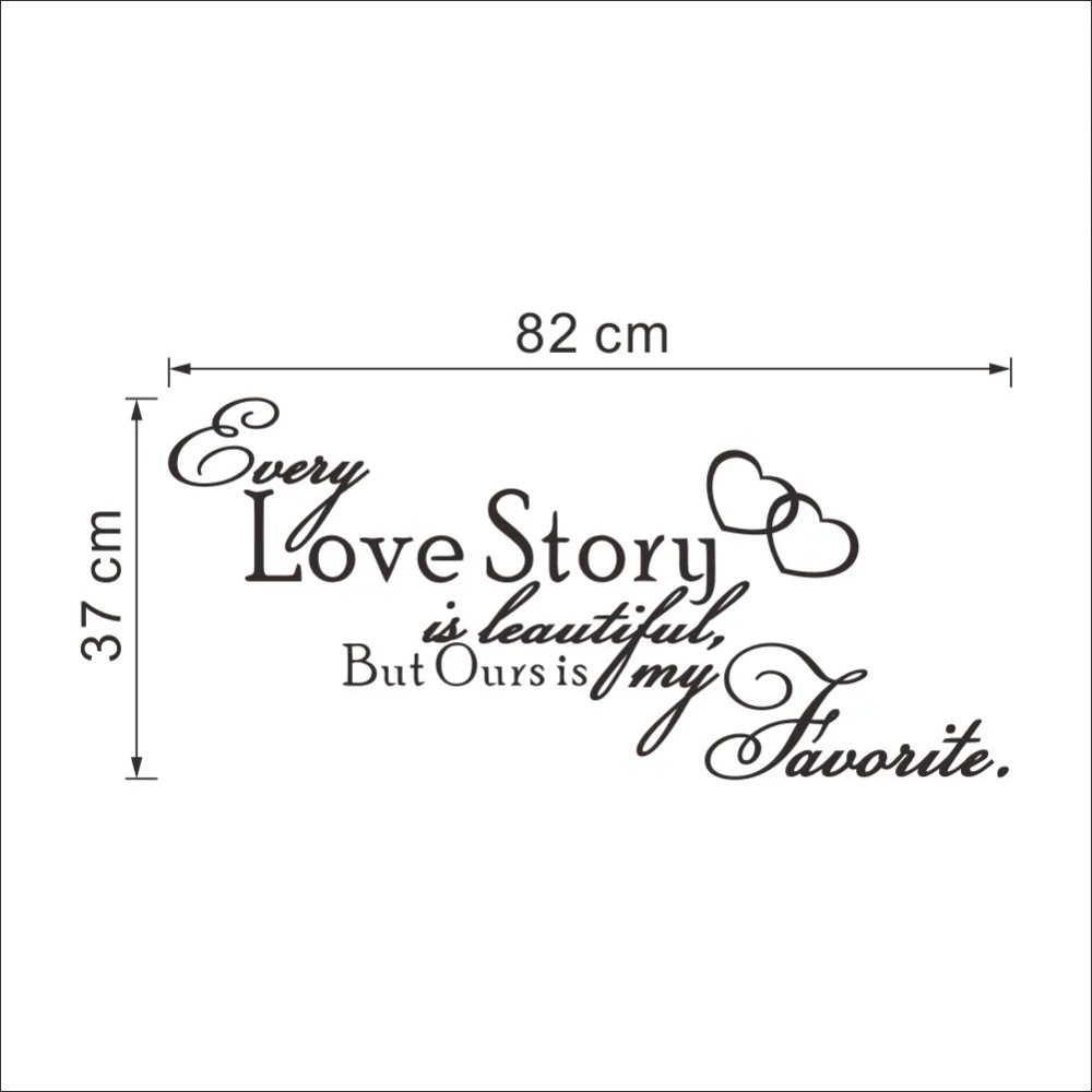 Love story Красивая домашняя Цитата 8392 наклейки на стену спальни Съемные Виниловые