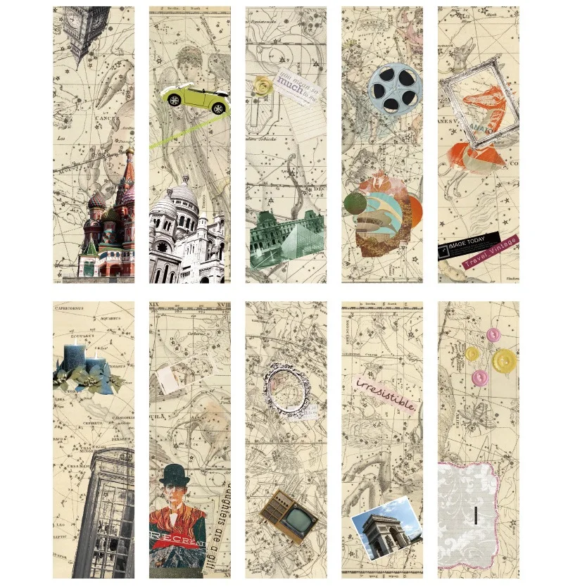6 set/Lot artistry Europe book mark for reading books Vintage greeting card city image bookmark set School supplies DC969 | Канцтовары