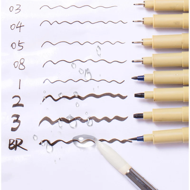 

4pcs/set Pigma Micron Needle Pen drawing Pen Lot 005 01 02 03 04 05 08 BR Art Markers Graphic design