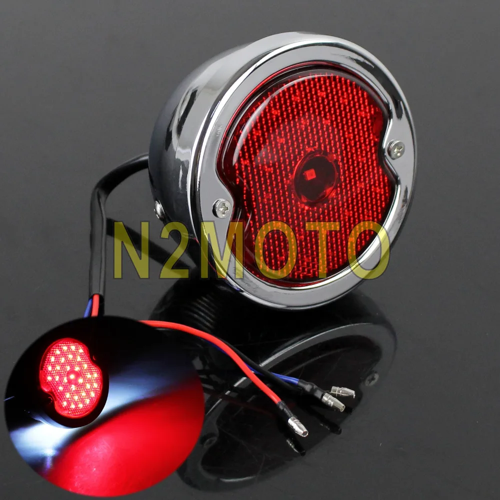 

LED Red Taillight Brake Stop Light License Plate Light for Harley Custom Cafe Racer Bobber Chopper Pick-ups Wagons Running Light