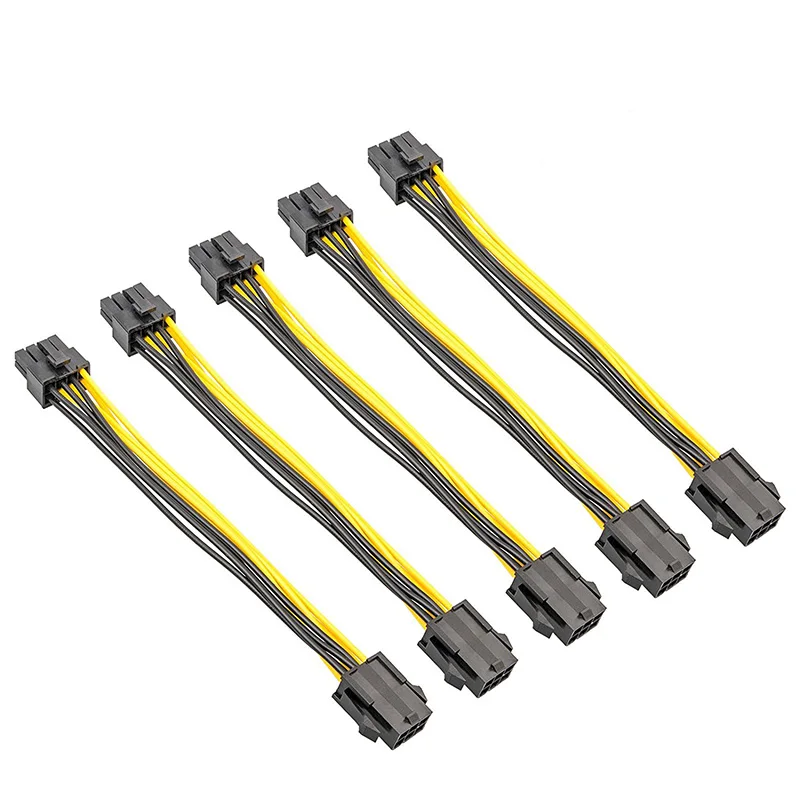 10 шт 6 контактный разъем мама к 8 Pin типа папа PCI Express Мощность конвертер Кабель