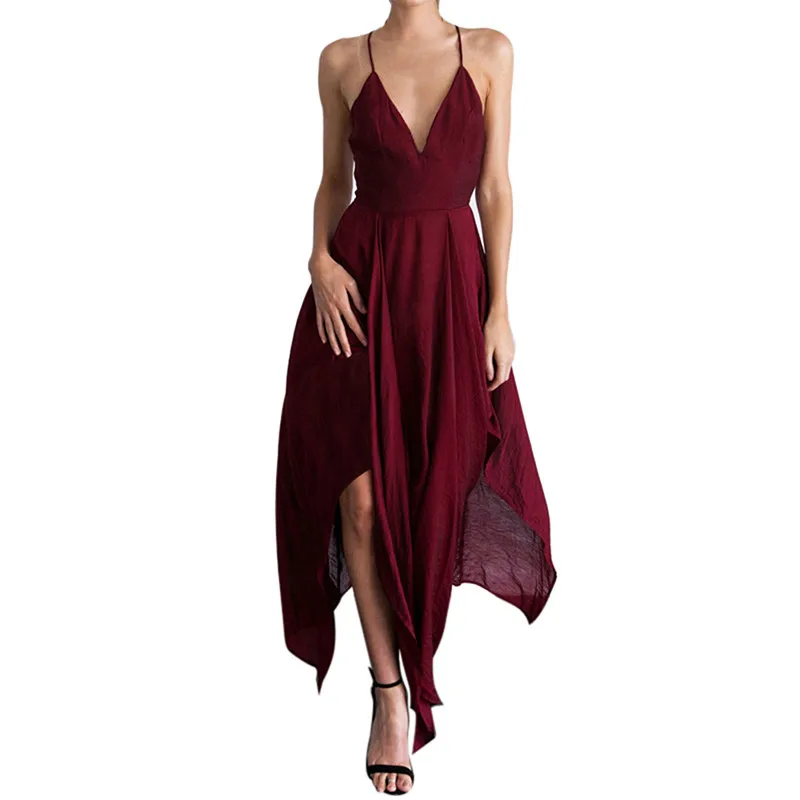 Женское винтажное платье длинное из шифона с глубоким вырезом и открытой спиной
