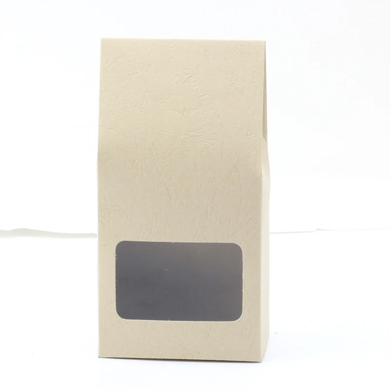 Серый 50 шт крафт-бумага, Подарочная коробка, мешки, бумажные коричневые, стоячие мешки, окно для свадьбы/подарка/ювелирных изделий/еды/конфет, упаковочные сумки 8x15,5x5 см - Цвет: Серый