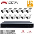 Система видеонаблюдения Hikvision, 16 каналов, встроенный сетевой видеорегистратор 4K + 12 шт., 8 Мп, стандартная сетевая камера, POE