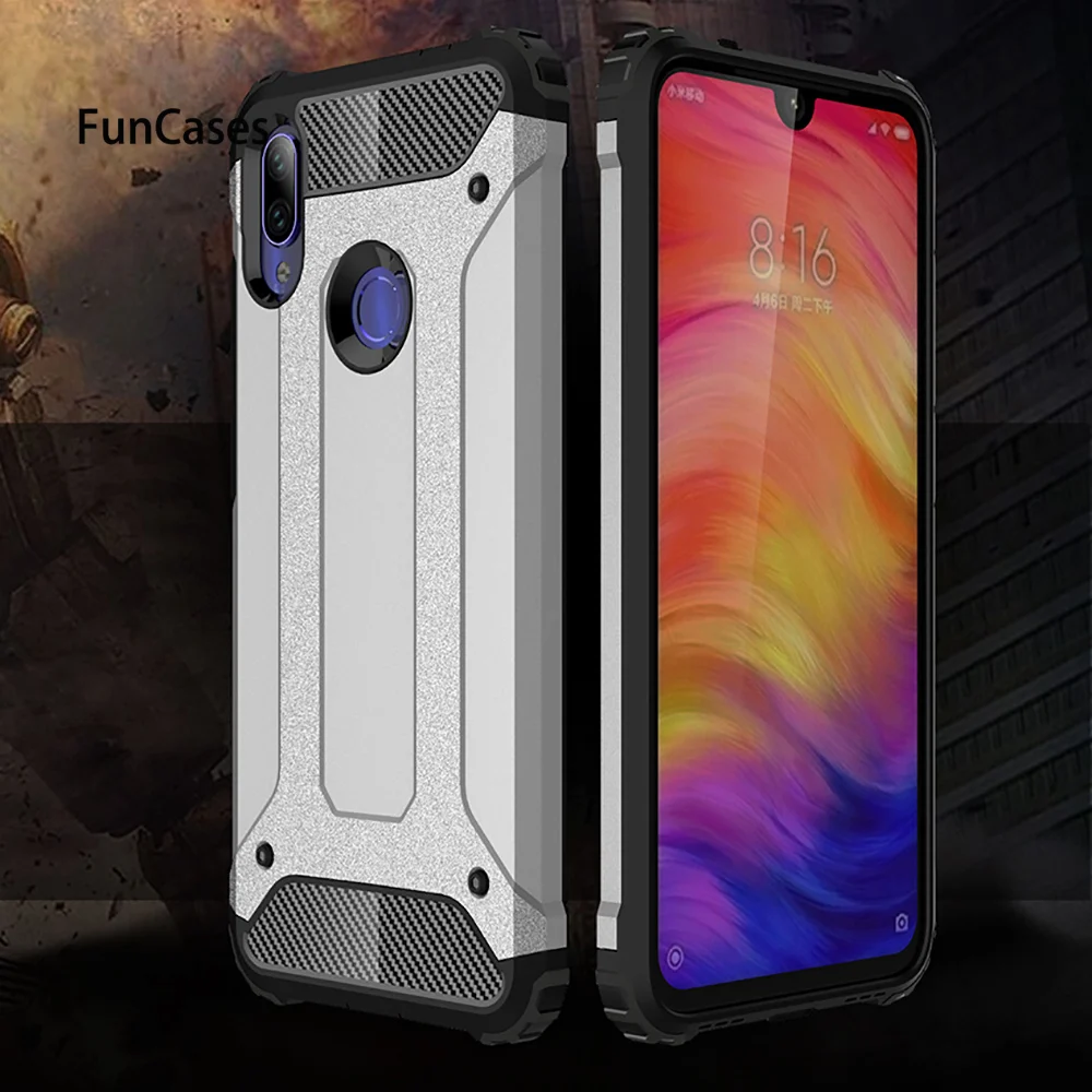 Роскошные противоударный Броня чехол для телефона Xiaomi Redmi Note 7 Чехол сотовый