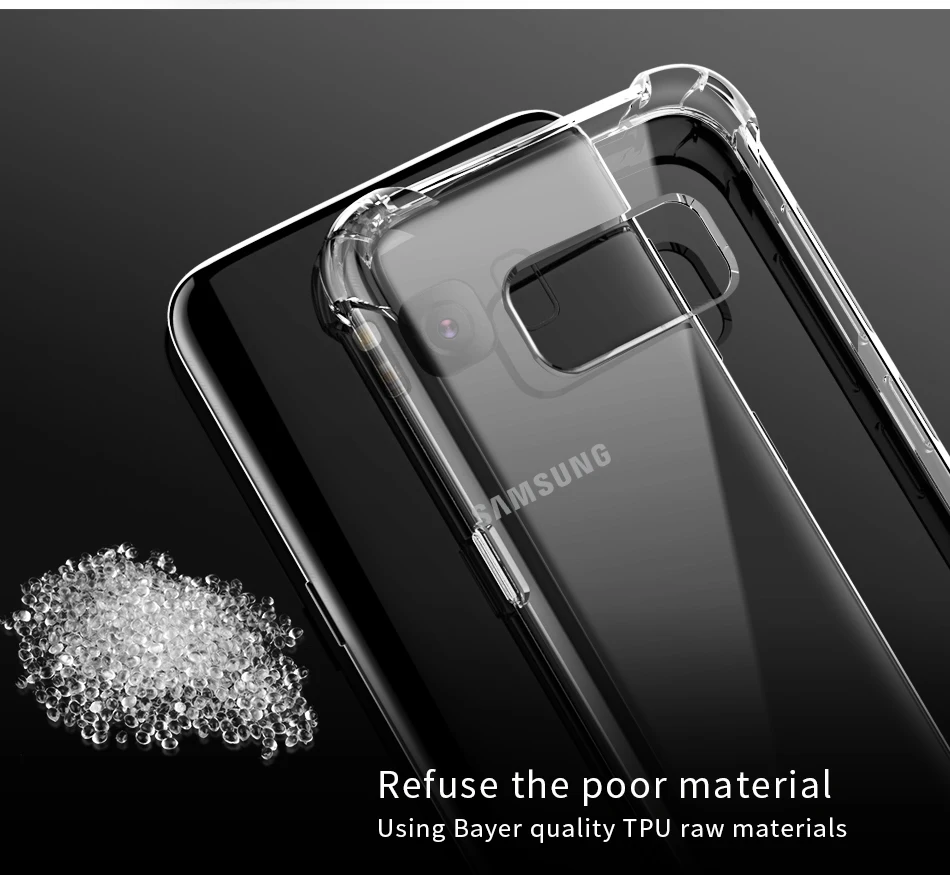 BRCSBOW противоударный бампер прозрачный силиконовый чехол для телефона Samsung Galaxy S8 S9