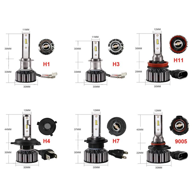 HLXG H7 H1 H3 9005 HB3 светодиодный 9006 HB4 Мини h4 alta y baja головной светильник 72W фары для 6000K
