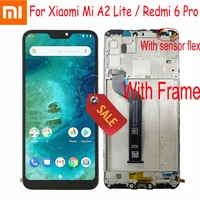 original tested for xiaomi mi a2 lite 5 84 lcd display touch screen digitizer assembly for redmi 6 pro frame sensor pantalla
