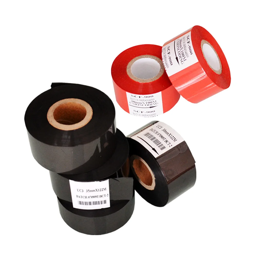 

Black Width 35mm length 120M thermal foil ribbon for packing plastic bags