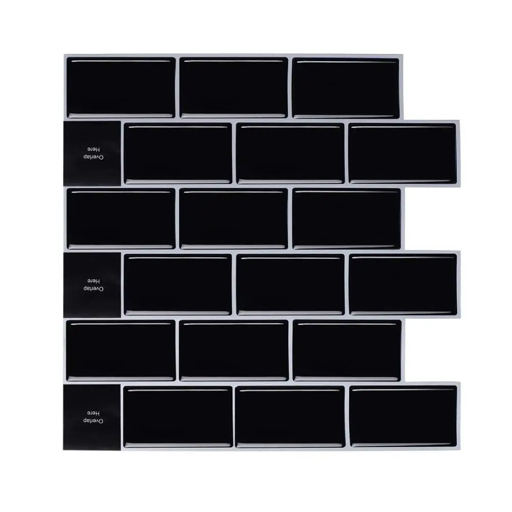 BBW58 Vividtiles 12*12 дюймов самоклеющиеся 3D плитки для стен метро для кухни и ванной-10 листов - Цвет: BBW58