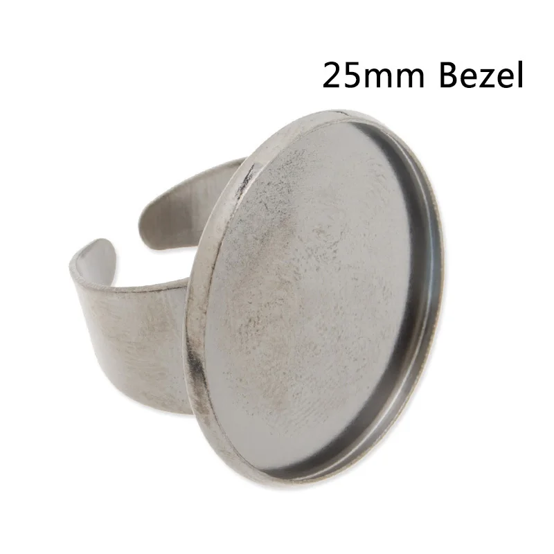 

20PCS Round Adjustable Shallow bottom Ring Base Setting With 25 MM round bezel