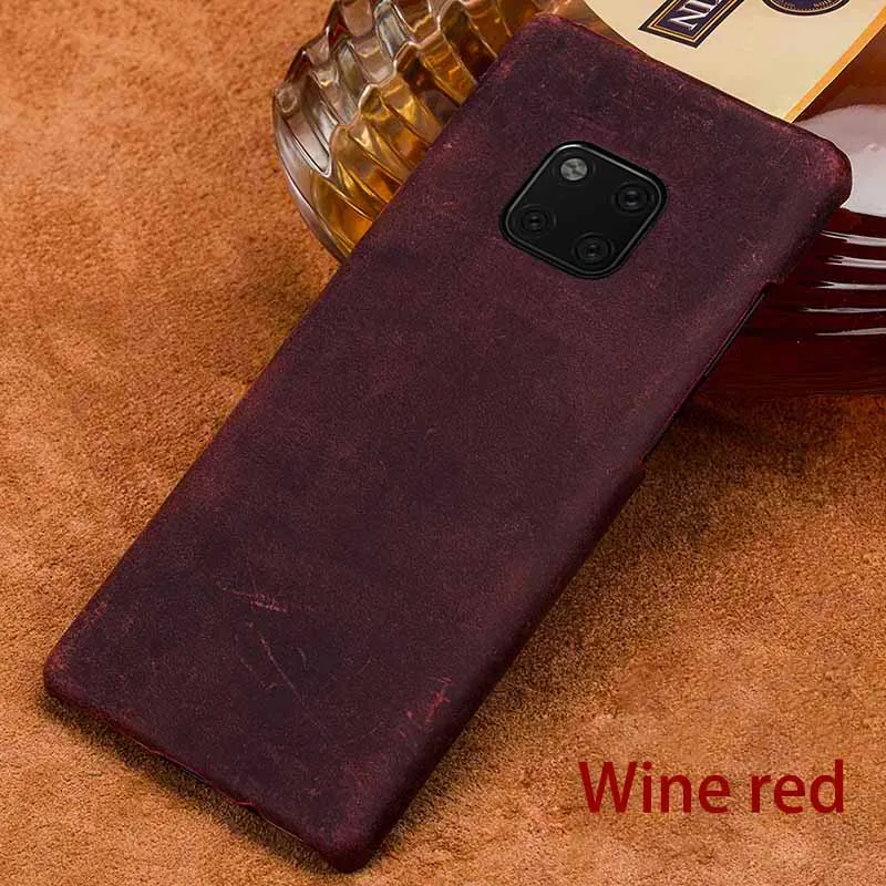 Wine red Телефон чехлы для huawei P10 P20 P30 Lite Коврики 9 10 20 lite Pro чехол Crazy Horse кожи чехол для Honor 8X9 10 V20 P Smart Case - Цвет: Wine red