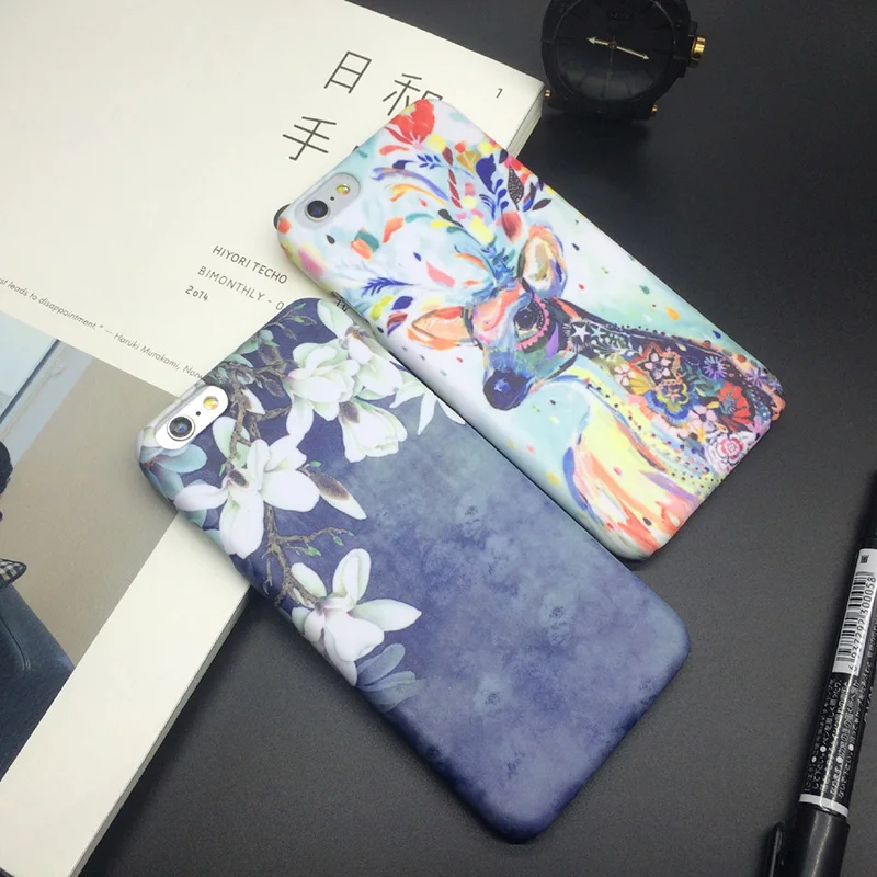 Жесткий PC Задняя Крышка Для iPhone 6 s Плюс плюс С 3D Живопись Shell Жилищного Телефон