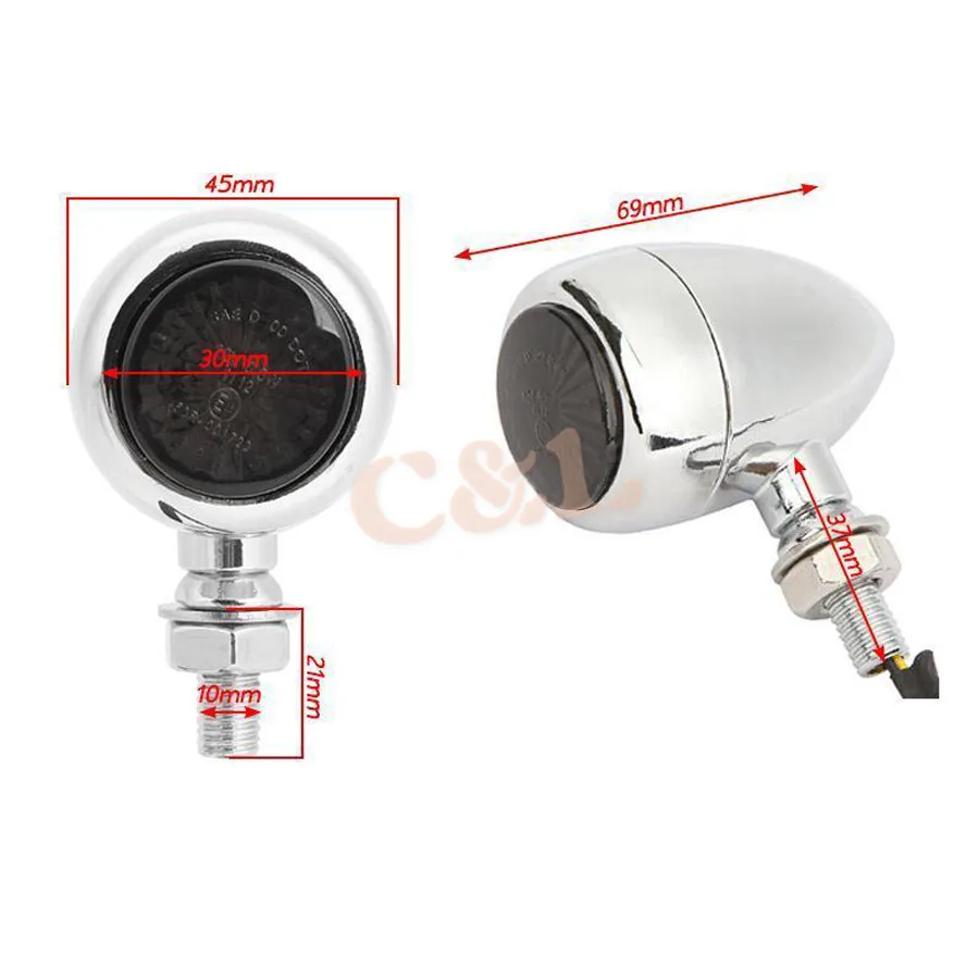 Мотоцикл Хром Пуля поворотники свет лампы Led дальнего света для Harley Honda Suzuki