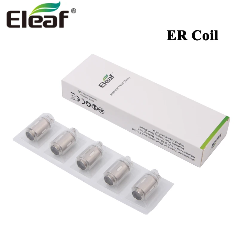 5 шт./лот Eleaf ER 0.3ohm SS316 катушка 40 100 Вт Чистый хлопок замена основной головки для Melo RT