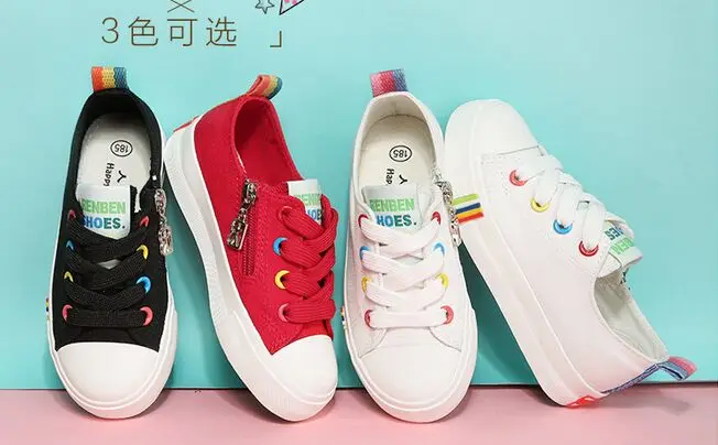 2016 spring New Children shoes child canvas boy white sneakers single casual girl | Детская одежда и обувь