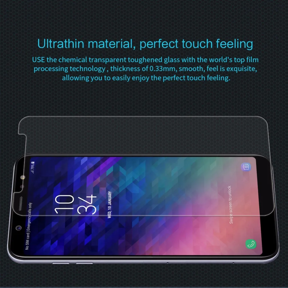 Защитная пленка из закаленного стекла для samsung Galaxy J4 J6 A6 (2018) + NILLKIN Amazing H | Мобильные