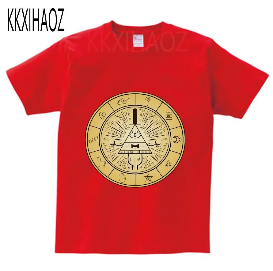 red childreT-shirt Детские футболки с принтом из мультфильма «Гравити Фолз», «Мэйбл Диппер Пайн», летние топы с короткими рукавами для мальчиков и девочек, детская футболка, camiseta N - Цвет: red childreT-shirt