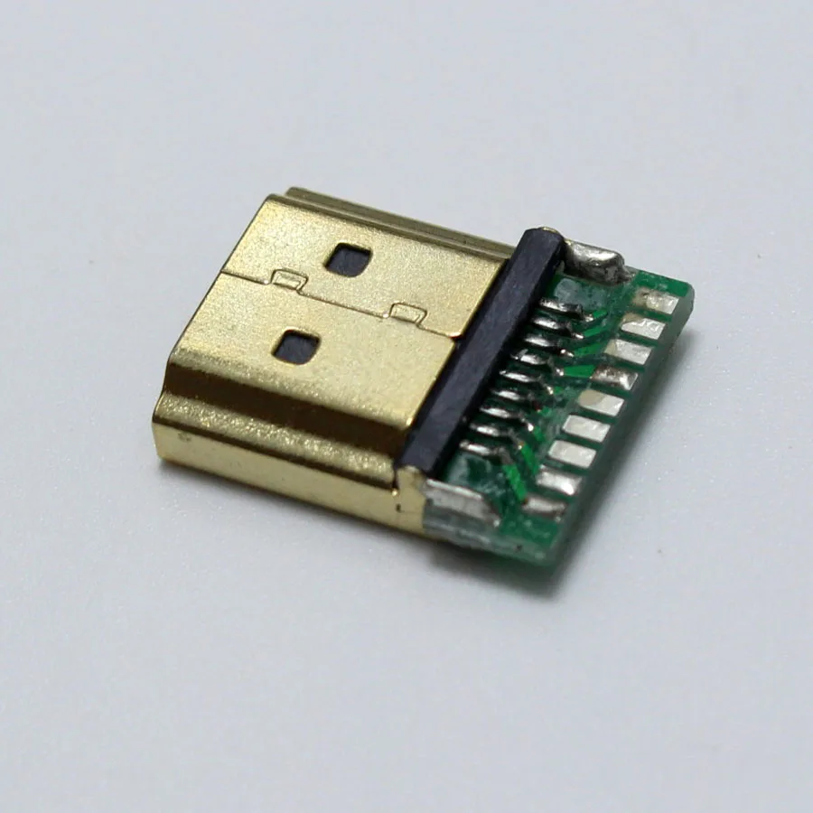 EClyxun 1 шт. позолоченный стандартный штекер HDMI типа А с печатной платой 19P разъем (1