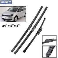 xukey front rear set wiper blades for vw touran 2010 2011 2012 2013 2014 2015 2016 natural rubber windshield windscreen 3pcsset