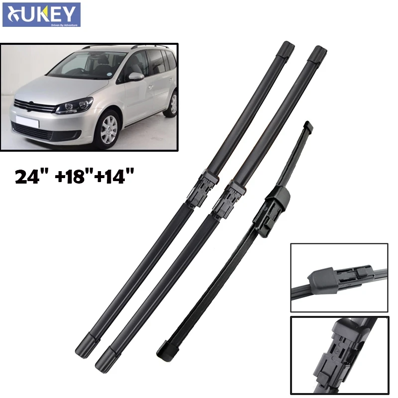Передние и задние щетки стеклоочистителя Xukey для VW Touran 2010 2011 2012 2013 2014 2015 2016 лобовое