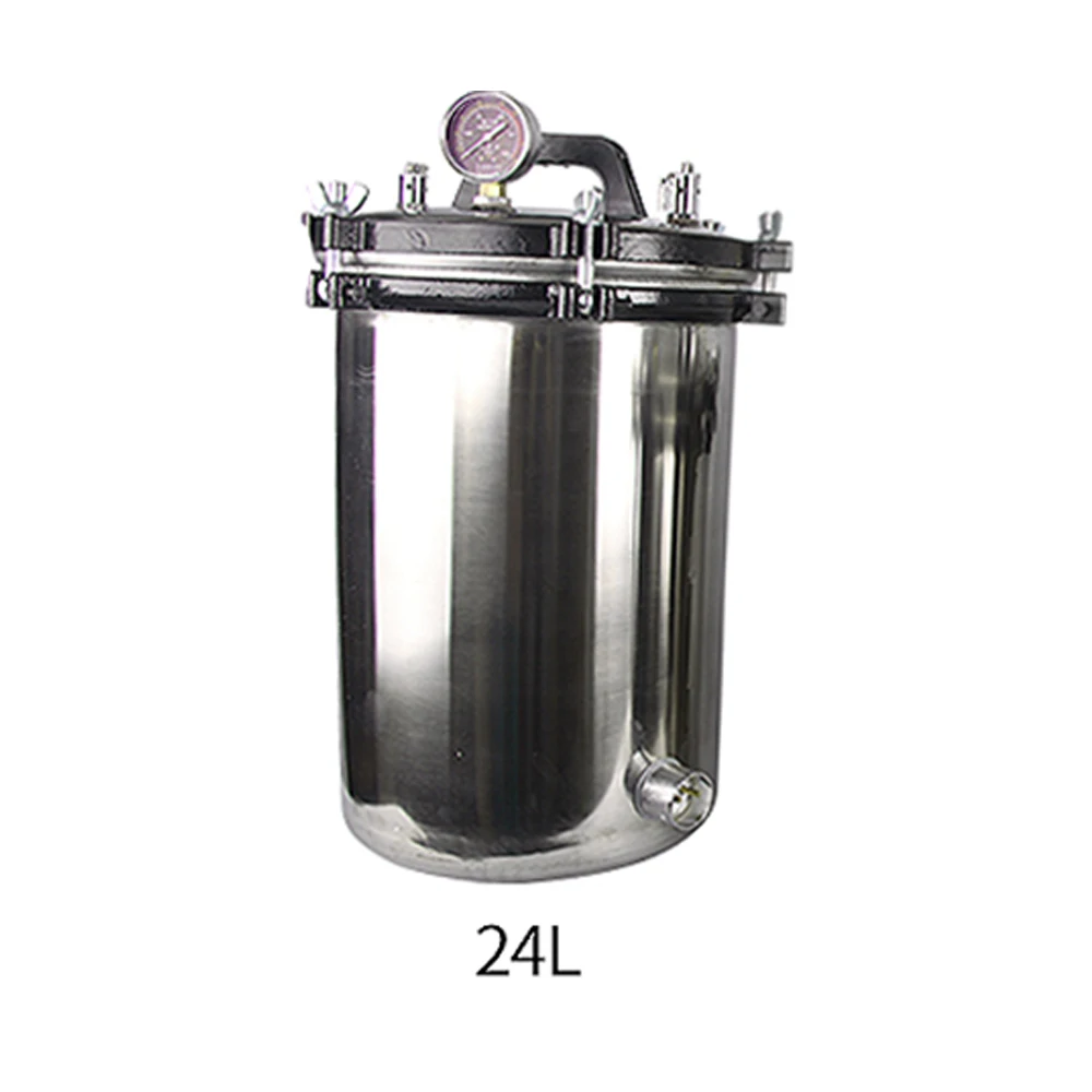 8L/18L/24L портативный нагревательный Автоклав из нержавеющей стали стерилизатор высокого давления - Цвет: 24L
