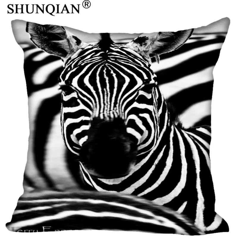 

Custom Pillowcase Cover Zebra in black and white Square Zipper Pillow Cover (Two Sides) Print Your Pictures Cool Pillow Cases