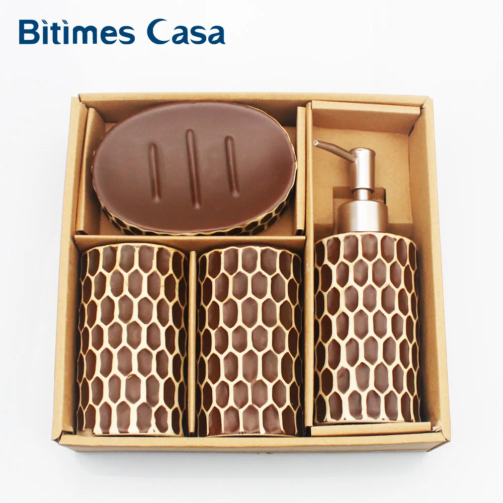 Керамический дозатор для жидкого мыла фарфоровый держатель зубной щетки 4