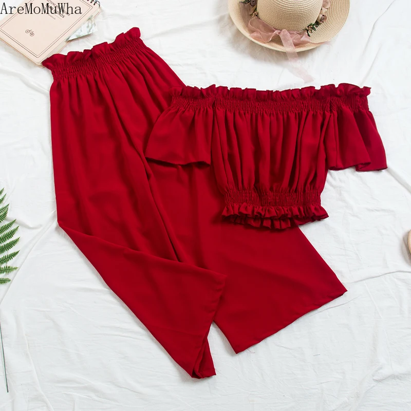 AreMoMuWha Приморский праздничный комплект Женский 2019 летний из двух предметов